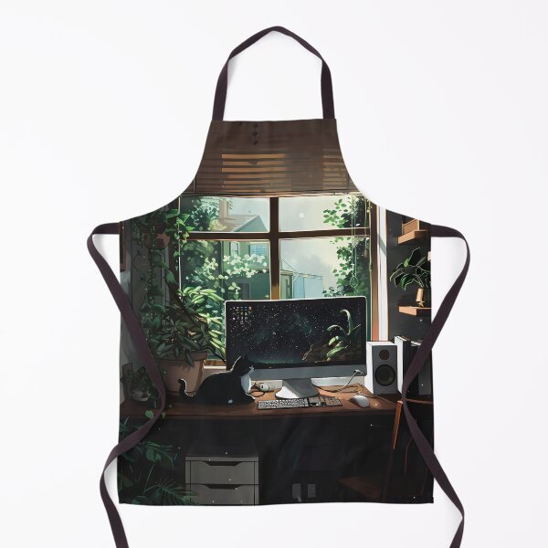 Item preview, Lofi Gamer Room: Cozy Design with Plants, Lofi Cat, Gaming PC & Books designed and sold by KWorldDesigns.