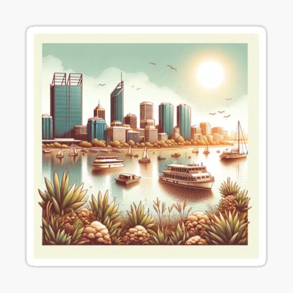 Item preview, Perth Western Australia skyline and river designed and sold by GreytCreations.