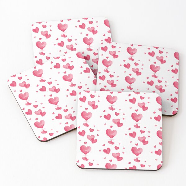 Item preview, All shades of pink - pink hearts in watercolors designed and sold by LittleTwichArt.