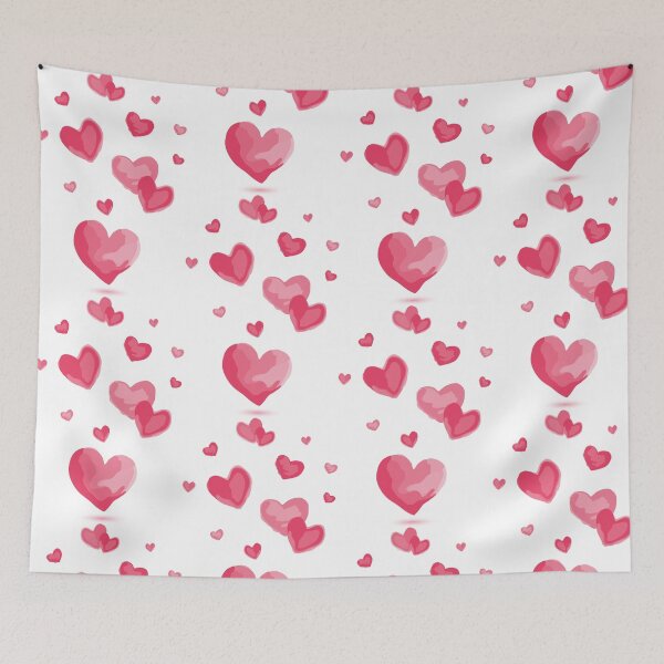 Item preview, All shades of pink - pink hearts in watercolors designed and sold by LittleTwichArt.