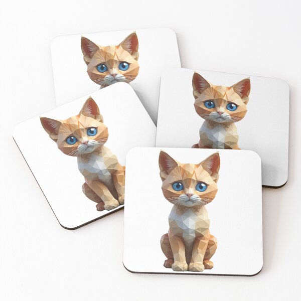 Item preview, Little colorful kitten, low-poly, 3D designed and sold by Vantrip.