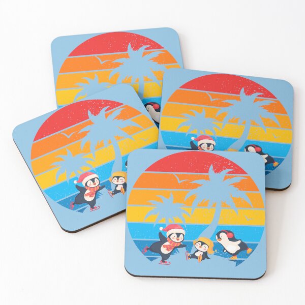 Item preview, Happy penguins ice skating on the beach designed and sold by MerryCrown.