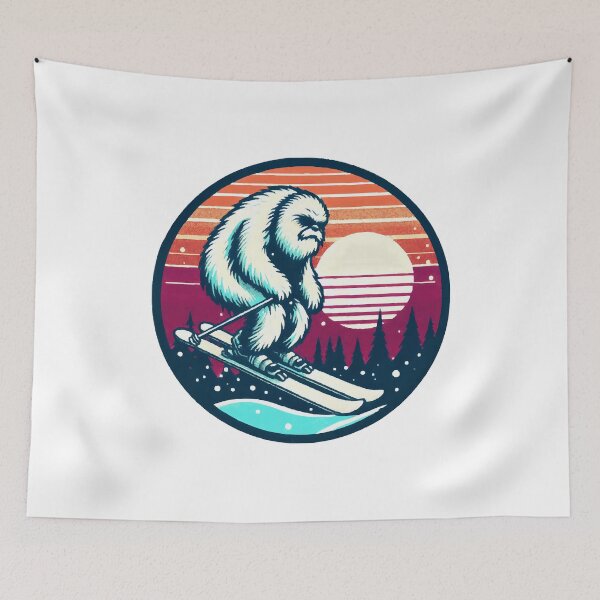 Item preview, Ski Yeti: Enchanting Mountain Creature Artwork designed and sold by Tw1nsAIArt.