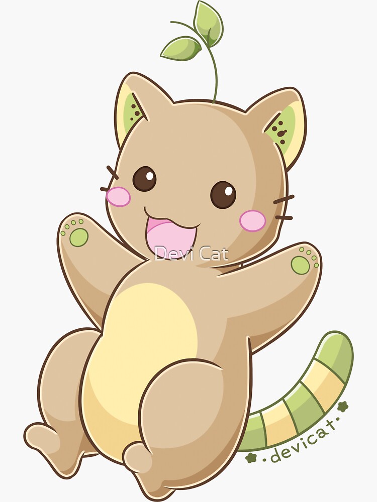 Thumbnail 3 of 3, Sticker, Kiwi Cat • 2024 designed and sold by devicatoutlet.