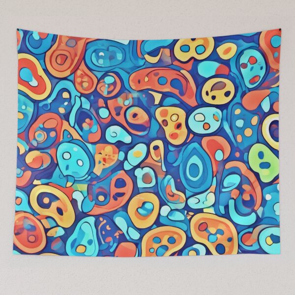 Item preview, Tiny Kidney Patterns: Cool Tone Cartoon Art designed and sold by Health And Fitness Posts e-Store.