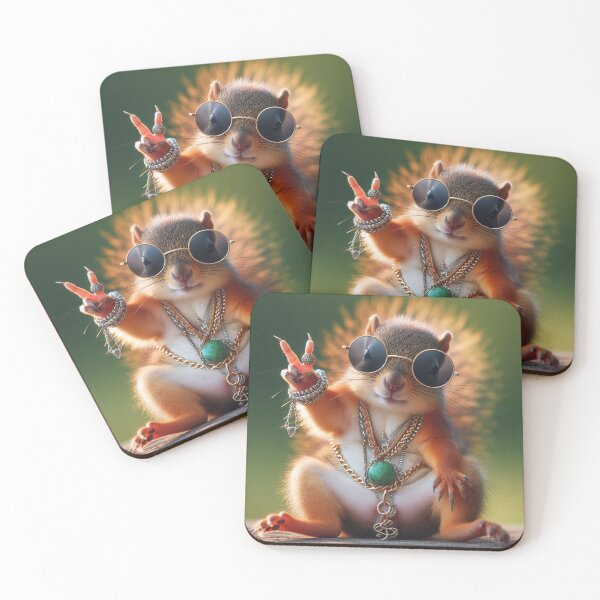Item preview, Squirrelly Groovy: Peace Out, Little Dud designed and sold by Furbulous Faces.