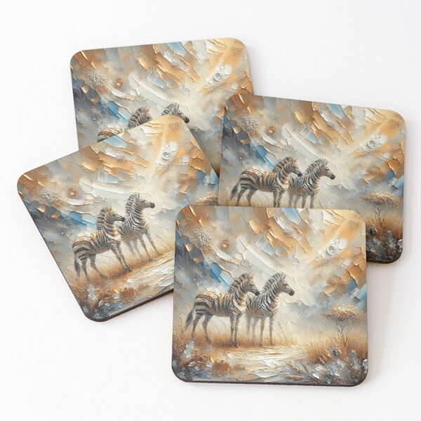 Item preview, Cautious Zebra Pair - African Savannah Series designed and sold by Mermaid's Whimsy.