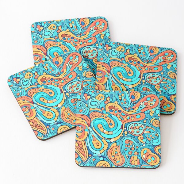 Item preview, Cool Tone Kidney Patterns: Abstract Cartoon Art designed and sold by Health And Fitness Posts e-Store.