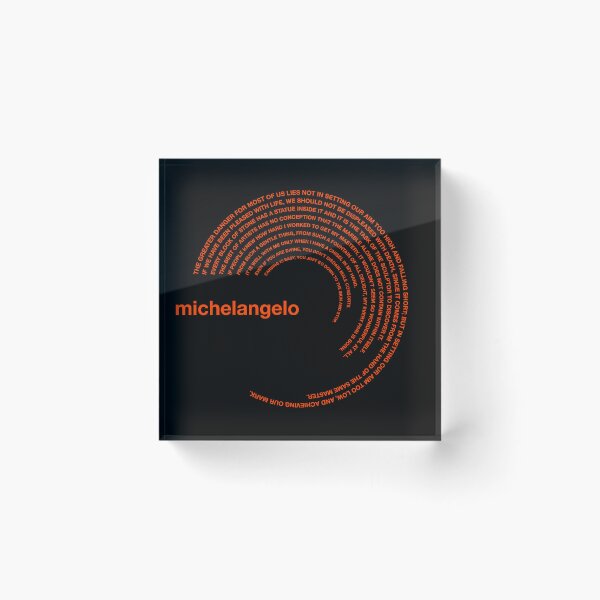 Item preview,  Michelangelo famous quotes poster [orangered] designed and sold by CMYKStudio.
