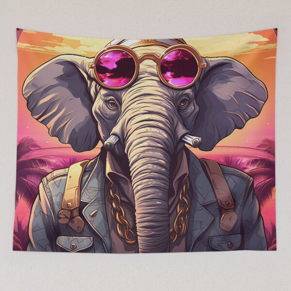 Item preview, “Punk Safari: Crypto Elephant Adventure” designed and sold by Art-Vortex-fr.