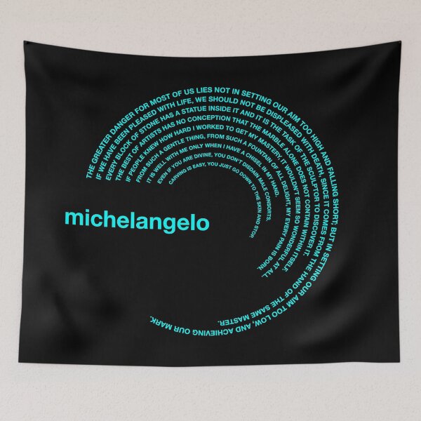 Item preview,  Michelangelo famous quotes poster [aqua] designed and sold by CMYKStudio.