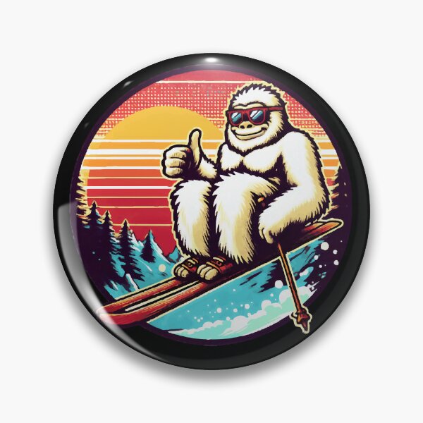 Item preview, Thumb Up Yeti Ski: Enchanting Mountain Creature Artwork designed and sold by Tw1nsAIArt.