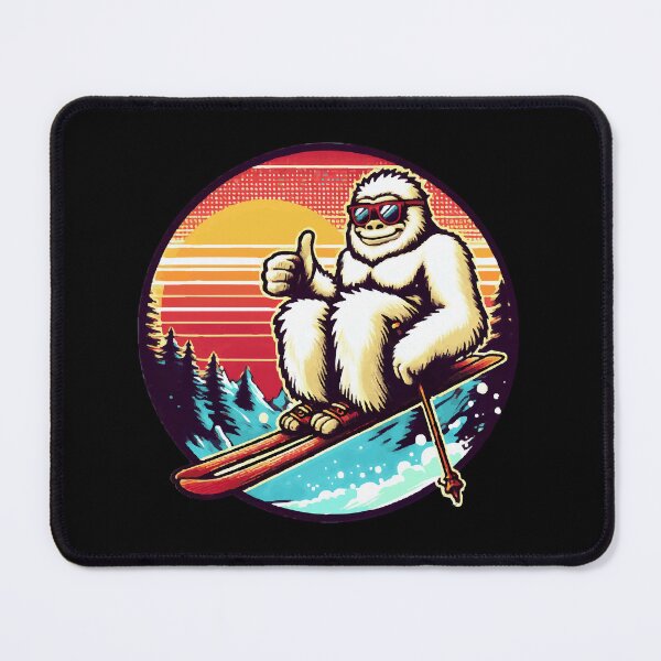 Item preview, Thumb Up Yeti Ski: Enchanting Mountain Creature Artwork designed and sold by Tw1nsAIArt.
