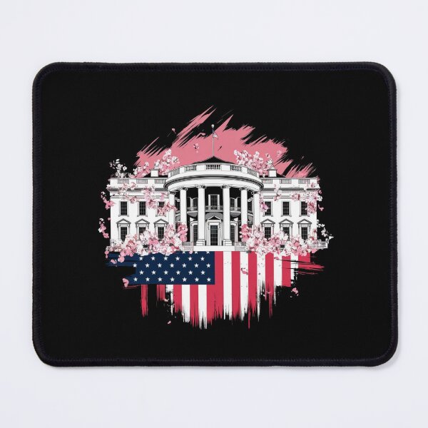 Item preview, White House Blossom - Patriotic USA Flag & Iconic Landmark Tee designed and sold by HOMEDESIGNPRINT.