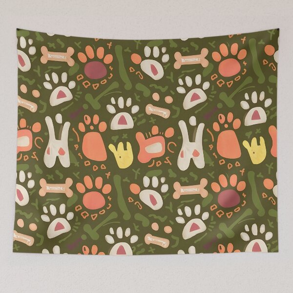 Item preview, A colorful playful dog pattern designed and sold by Haji  Kamora.