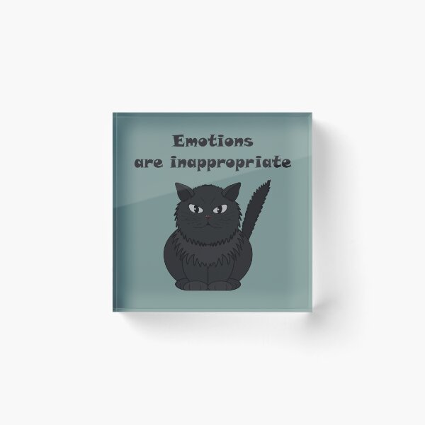 Item preview, Black cat Tomeo with the inscription "Emotions are inappropriate" designed and sold by Cherevan.
