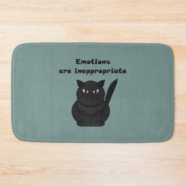 Item preview, Black cat Tomeo with the inscription "Emotions are inappropriate" designed and sold by Cherevan.