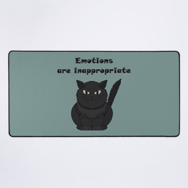 Item preview, Black cat Tomeo with the inscription "Emotions are inappropriate" designed and sold by Cherevan.