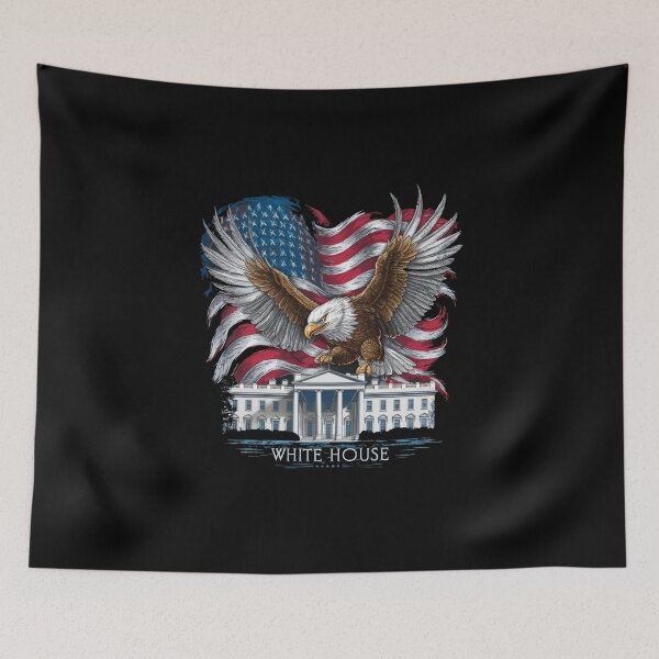Item preview, Patriotic Eagle & White House T-Shirt - American Flag Apparel designed and sold by HOMEDESIGNPRINT.