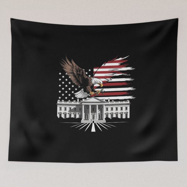 Item preview, Patriotic Eagle & White House T-Shirt - American Flag Apparel designed and sold by HOMEDESIGNPRINT.