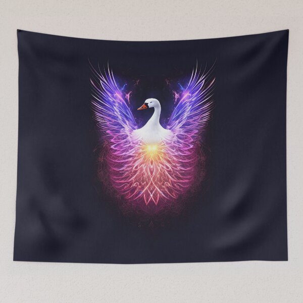Item preview, Goose face in flames and fractal designed and sold by cabana.space.