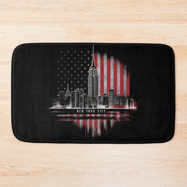 Item preview, New York City Skyline with American Flag - Urban Graphic Tee designed and sold by HOMEDESIGNPRINT.