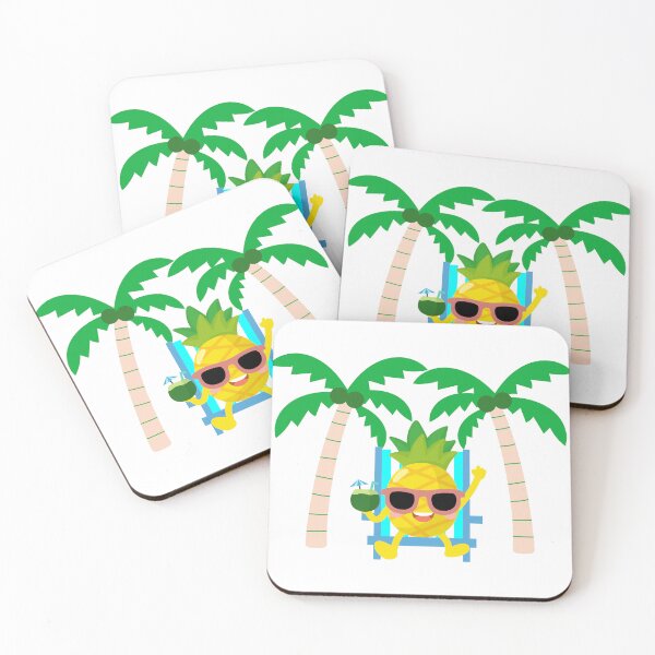 Item preview, pineapple drinking coconut water, Funny pineapple hello summer designed and sold by NoeySmiley55.