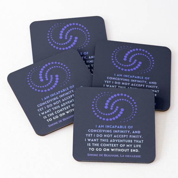Item preview, Simone de Beauvoir quote: I am incapable of conceiving infinity, and yet I do not accept finity. designed and sold by artbleed.