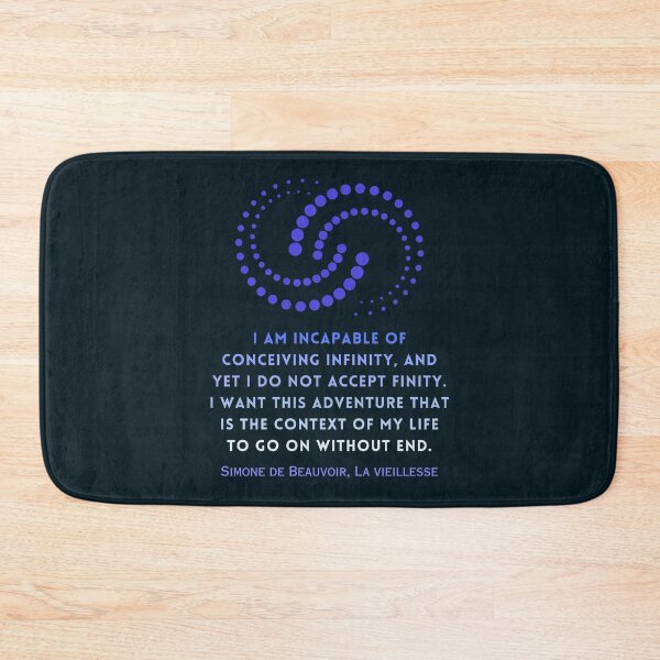 Item preview, Simone de Beauvoir quote: I am incapable of conceiving infinity, and yet I do not accept finity. designed and sold by artbleed.