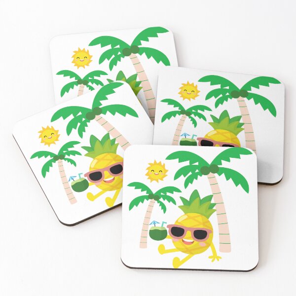 Item preview, pineapple drinking coconut water, Funny pineapple hello summer designed and sold by NoeySmiley55.