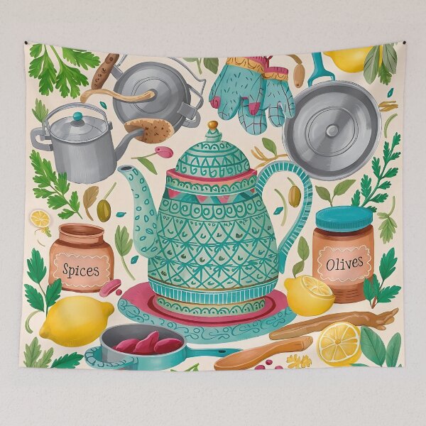 Item preview, A vibrant mix of kitchenware pattern designed and sold by Haji  Kamora.