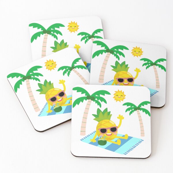 Item preview, pineapple drinking coconut water, Funny pineapple hello summer designed and sold by NoeySmiley55.