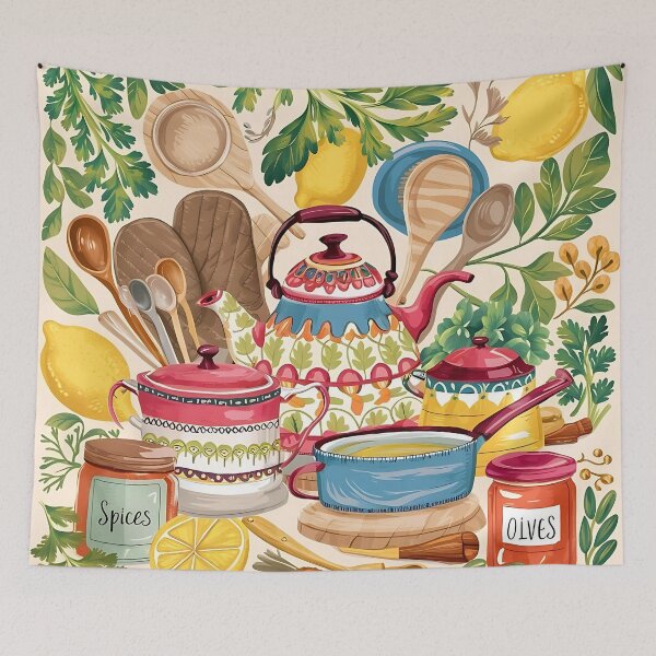 Item preview, A vibrant mix of kitchenware pattern designed and sold by Haji  Kamora.