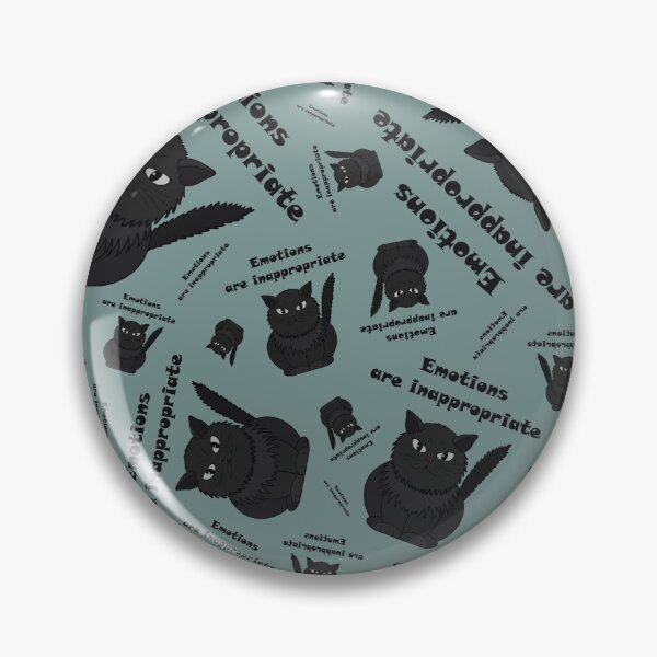 Item preview, Pattern with a black cat Tomeo and the inscription "Emotions are inappropriate" designed and sold by Cherevan.