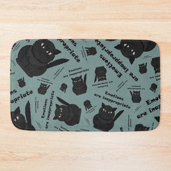 Item preview, Pattern with a black cat Tomeo and the inscription "Emotions are inappropriate" designed and sold by Cherevan.