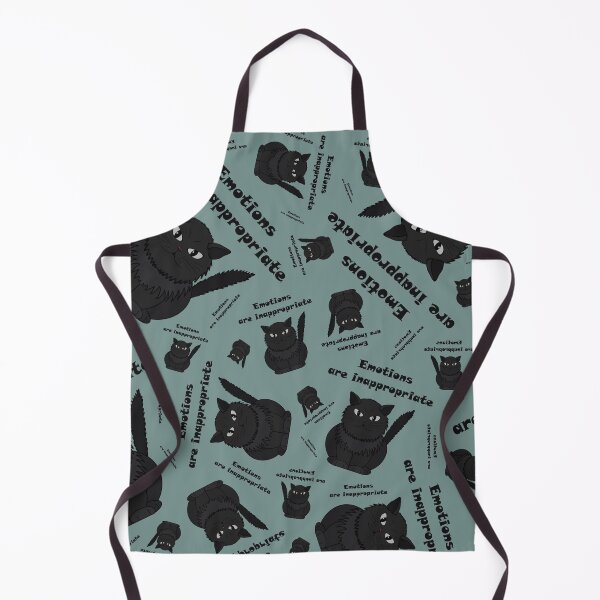 Item preview, Pattern with a black cat Tomeo and the inscription "Emotions are inappropriate" designed and sold by Cherevan.