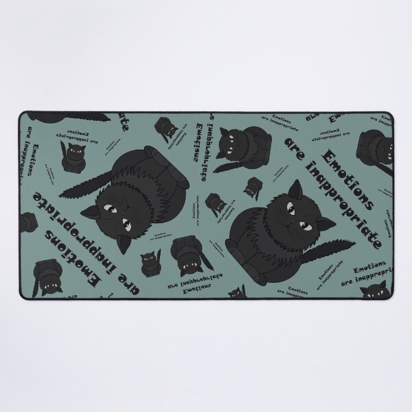 Item preview, Pattern with a black cat Tomeo and the inscription "Emotions are inappropriate" designed and sold by Cherevan.