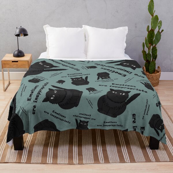 Item preview, Pattern with a black cat Tomeo and the inscription "Emotions are inappropriate" designed and sold by Cherevan.
