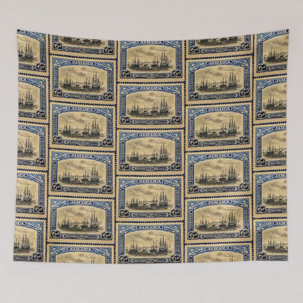 Item preview, Vintage Stamp: Jamaica - Town & Harbour of Port Royale designed and sold by VintageBazaar.