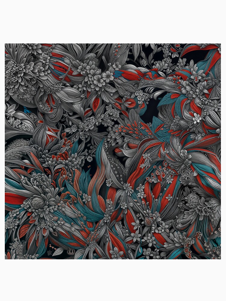 Aperçu 3 sur 3. T-shirt baseball manches ¾ avec l'œuvre Flowers field 24 créée et vendue par oduchossoir.