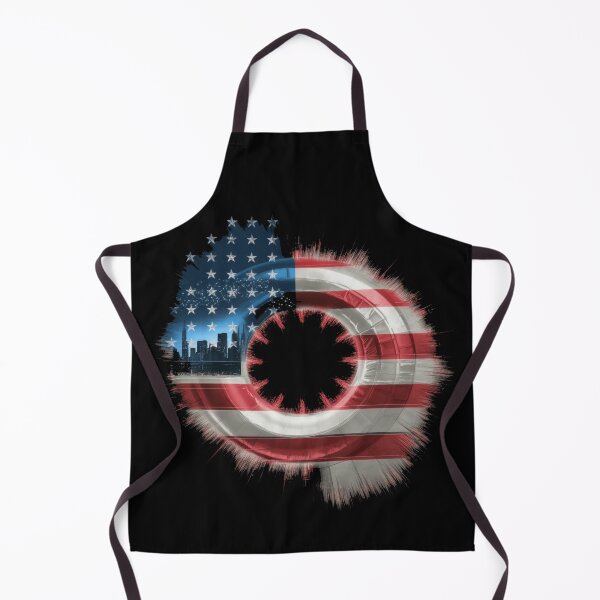 Item preview, Patriotic Cityscape Eye Shirt - American Flag and Urban Skyline Tee designed and sold by HOMEDESIGNPRINT.