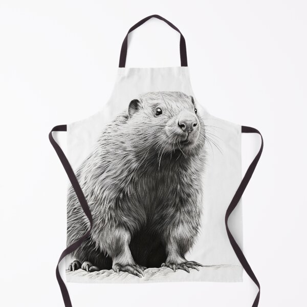 Item preview, Black and white beaver pencil drawing designed and sold by Pencil-Art.