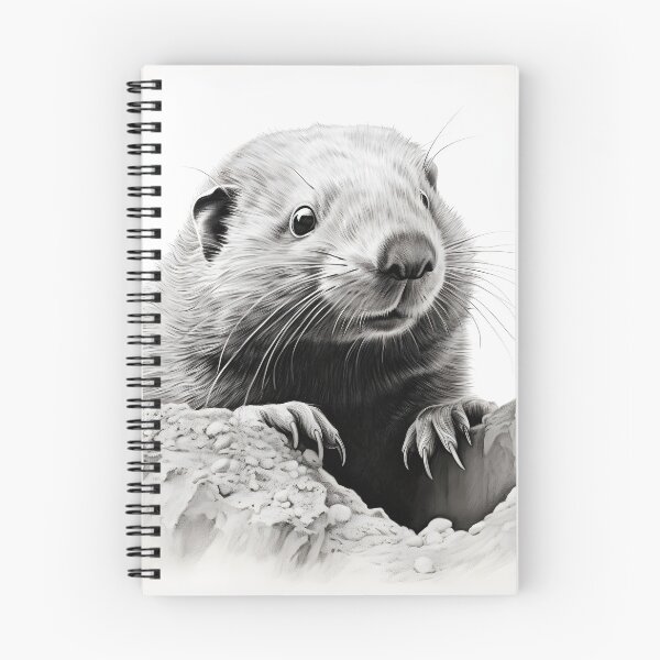 Artikelvorschau, Schwarz-weiße Biber-Bleistiftzeichnung entworfen und verkauft von Pencil-Art.