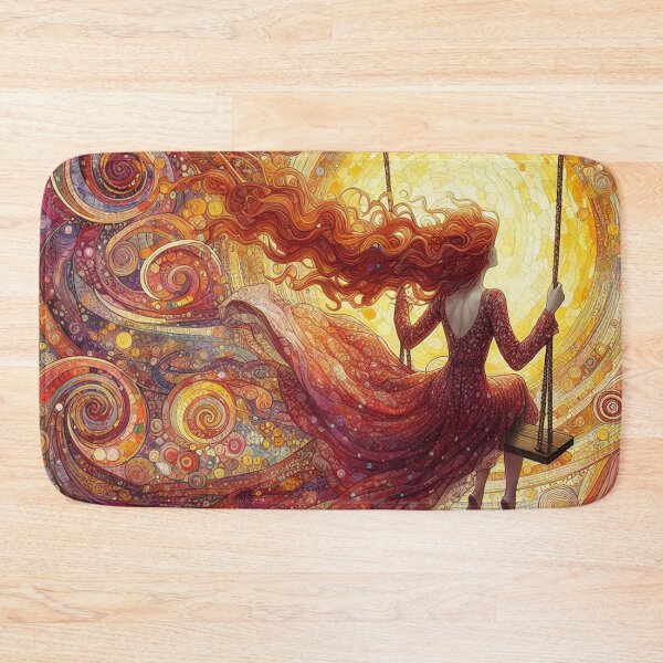 Item preview, Red Haired Girl on Swing designed and sold by HarmonyandSage.