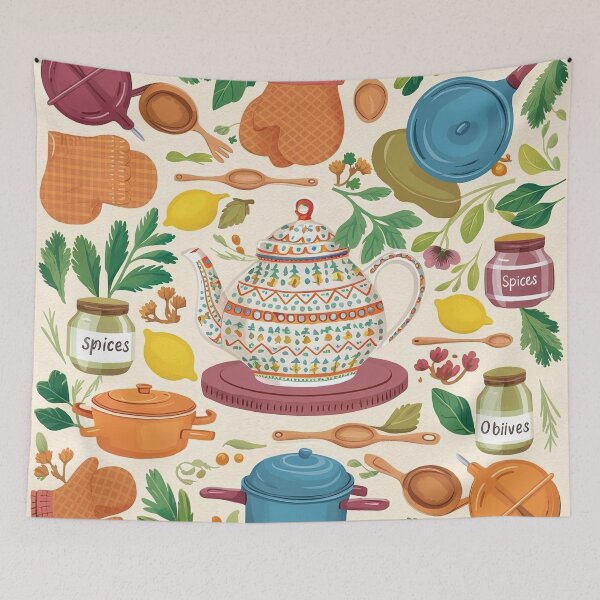 Item preview, A vibrant mix of kitchenware pattern designed and sold by Haji  Kamora.