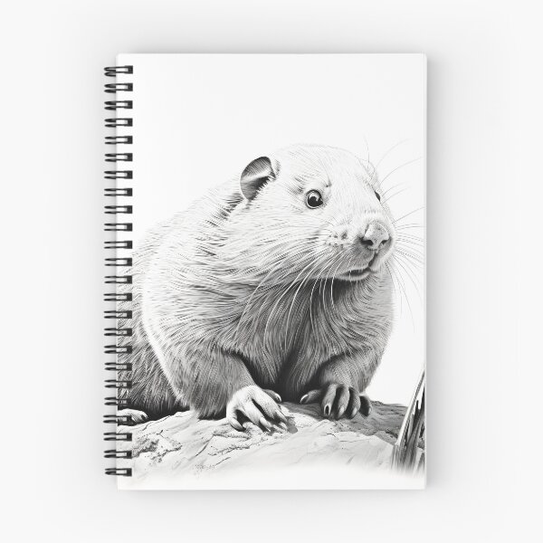 Item preview, Black and white beaver pencil drawing designed and sold by Pencil-Art.