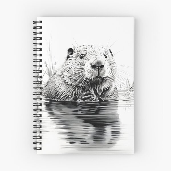 Item preview, Black and white beaver pencil drawing designed and sold by Pencil-Art.
