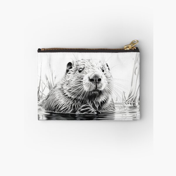 Artikelvorschau, Schwarz-weiße Biber-Bleistiftzeichnung entworfen und verkauft von Pencil-Art.