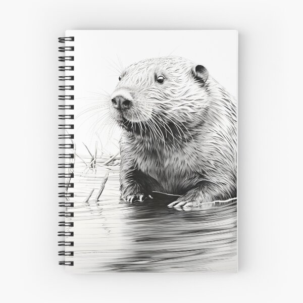 Artikelvorschau, Schwarz-weiße Biber-Bleistiftzeichnung entworfen und verkauft von Pencil-Art.