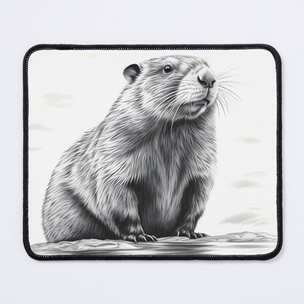Item preview, Dibujo a lápiz de castor en blanco y negro designed and sold by Pencil-Art.